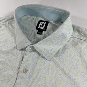 FootJoy Performance Golf Polo Sz 2XL Daisy All Over Print Floral Stretch Wicking